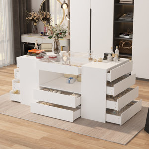Rebrilliant Fourteen Drawer Closet Island & Reviews | Wayfair